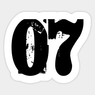 07 number Sticker